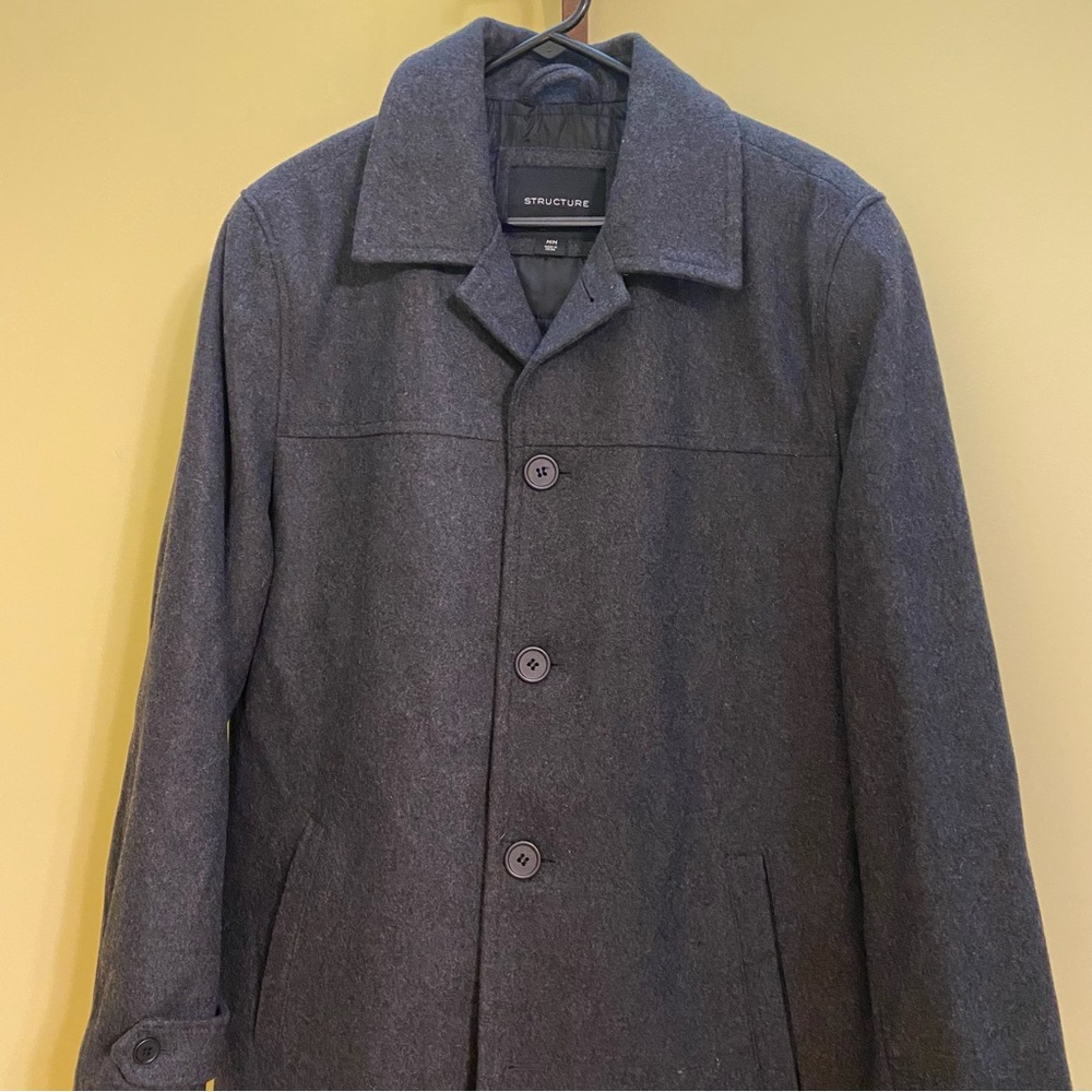Structure men’s wool blend gray coat size medium